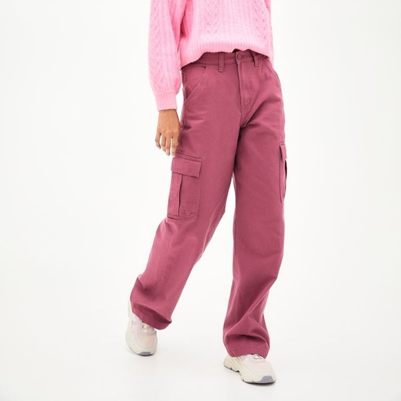 DIVIDED H&M 90’s Baggy Jeans - Dark Pink - Size 4 | WITH TAGS - Picture 5 of 5